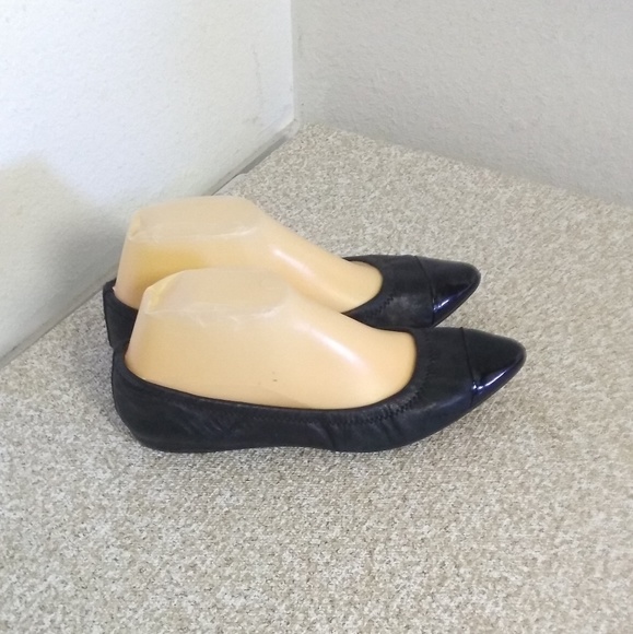 Prada Black Leather Patent Toe Ballet Flats - Picture 4 of 7